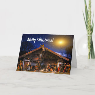 Joyeux Noël, Scène de Nativité, carte personnalisé