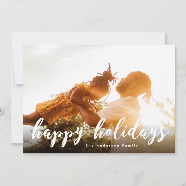 Joyeux Noël Script Carte photo de Noël (Devant)