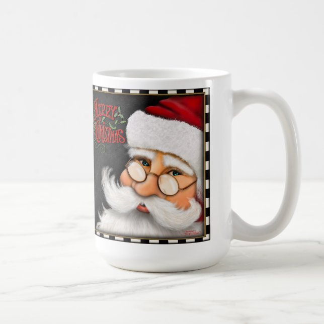 Joyeux Noël Sérieux Père Noël Face Inspirivé Mug (Droite)