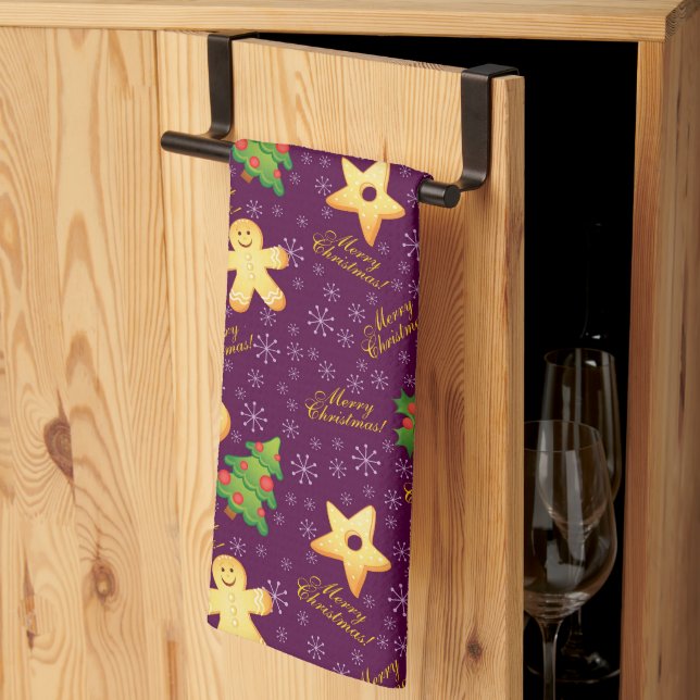 Joyeux Noël serviette de cuisine (Pliage en tiers)
