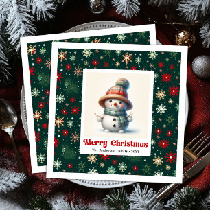 Joyeux Noël Serviettes en papier bonhomme de neige
