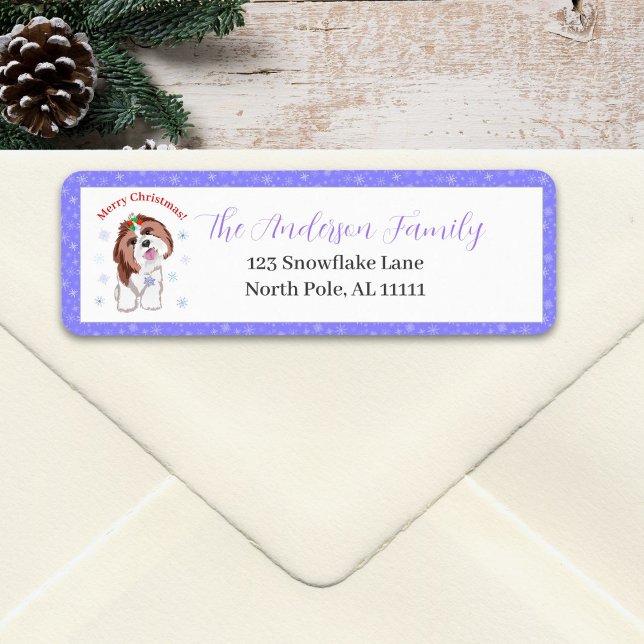 Joyeux Noël Shih Tzu Avec L'Adresse Du Flocon De N (Créateur téléchargé)