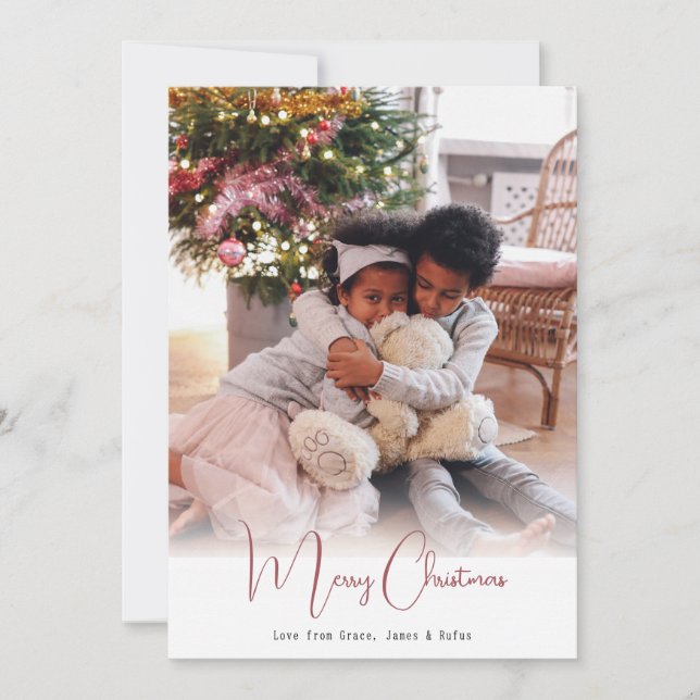 Joyeux Noël Simple Carte photo moderne (Devant)