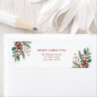 Joyeux Noël Simple Floral Adresse de retour