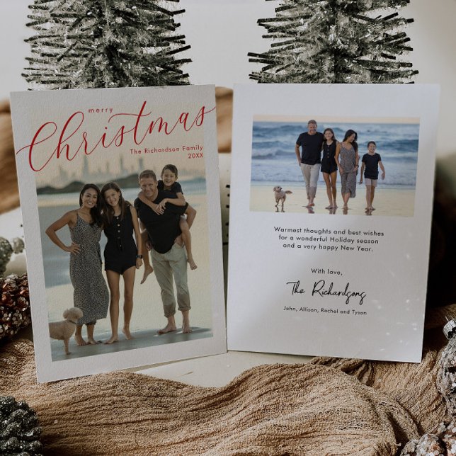 Joyeux Noël simple script carte photo moderne (Créateur téléchargé)
