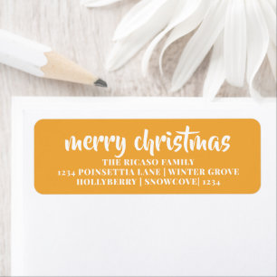 Joyeux Noël Simple Typographie Jaune Et Blanc
