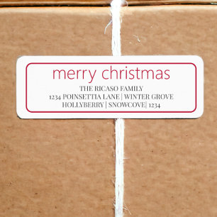 Joyeux Noël Simple Typographie Rouge Et Blanc