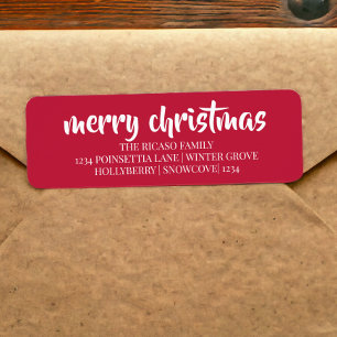 Joyeux Noël Simple Typographie Rouge Et Blanc