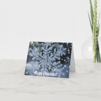 Joyeux Noël Snowflake Carte de voeux pliée