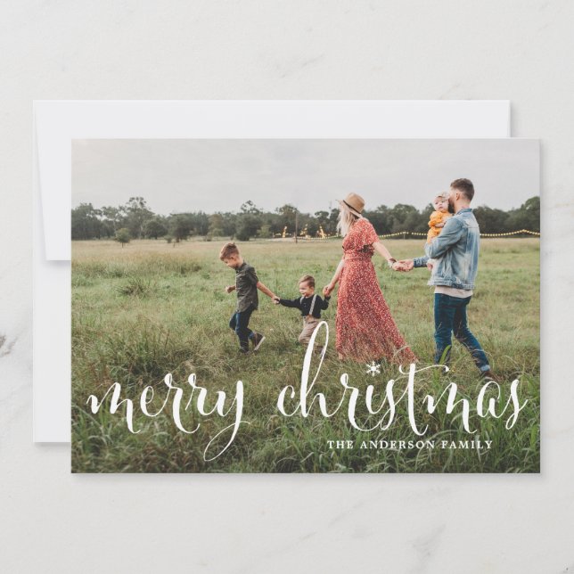 Joyeux Noël | Snowflakes Carte photo de vacances (Devant)