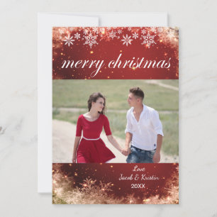 Joyeux Noël Snowflakes - Carte photo de vacances