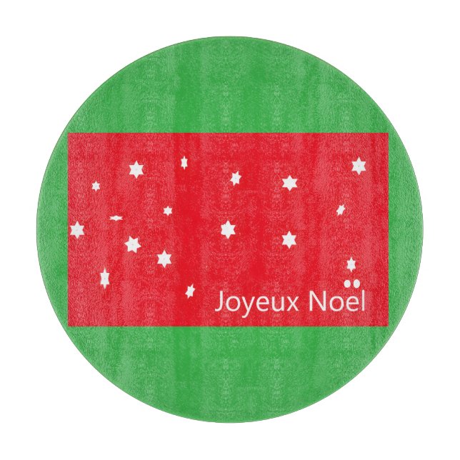 Joyeux Noel Snowflakes Cutting Board (Front)