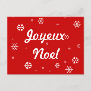 Joyeux Noel Snowflakes Holiday Postcard