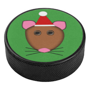 Joyeux Noël Souris Hockey Puck