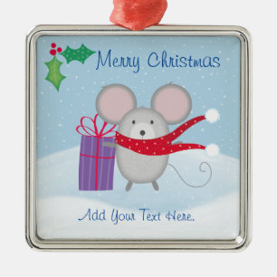 Joyeux Noël Souris Ornement en céramique