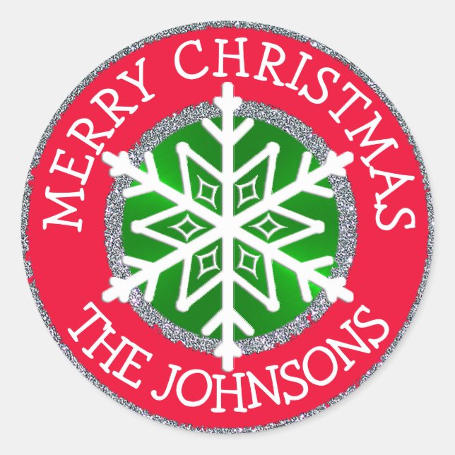 Joyeux Noël, Sticker personnalisé Snowflake (Devant)