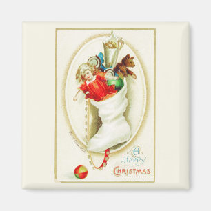 Joyeux Noël Stocker Magnet Vintage
