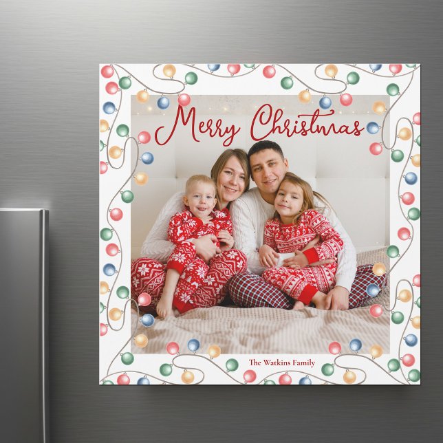 Joyeux Noël String de lumières Carte magnétique ph (Créateur téléchargé)