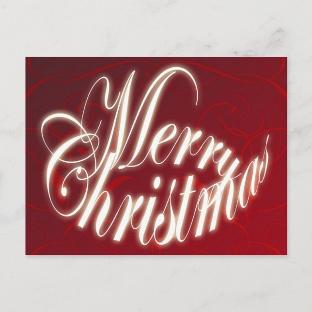 Joyeux Noël sur carte postale rouge (Devant)