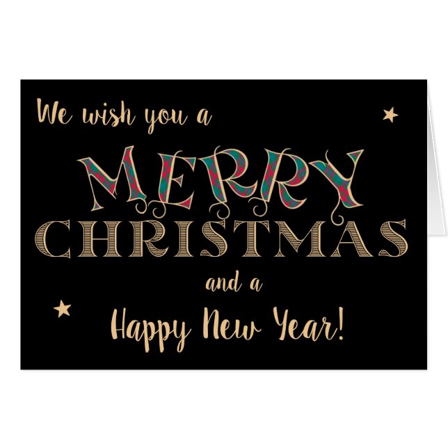 Joyeux Noël, tarte et effet or Lettering (Devant horizontal)