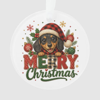 Joyeux Noël teckel mignon