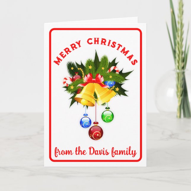 Joyeux Noël Texte personnalisé Carte de voeux de v (Devant)