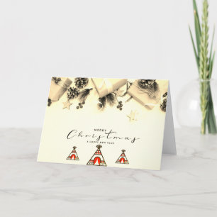 Joyeux Noël Tipi Sepia Carte de voeux