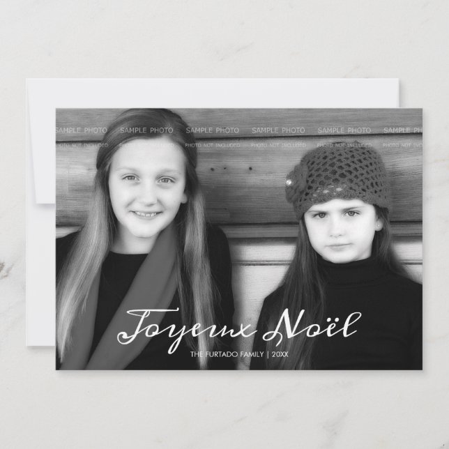 Joyeux Noel Traditional Christmas Photo Holiday (Front)