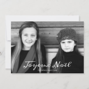 Joyeux Noel Traditional Christmas Photo Holiday Card