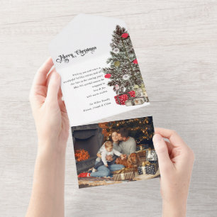 Joyeux Noël traditionnel arbre plié Carte photo