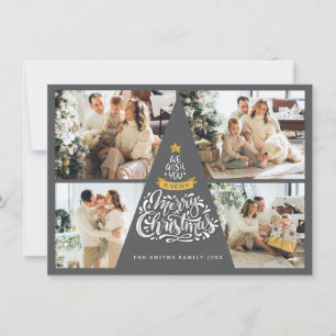 Joyeux Noël typographie Carte photo de vacances