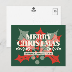 Joyeux Noël Typographie de houx Carte de vœux de v