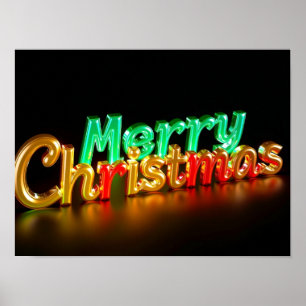 Joyeux Noël Typographie Luxueuse Affiche Papier H0