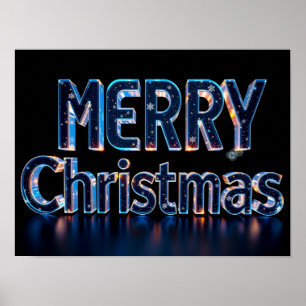 Joyeux Noël Typographie Luxueuse Affiche Papier H2
