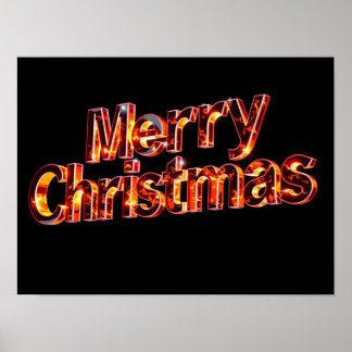 Joyeux Noël Typographie Luxueuse Affiche Papier H4