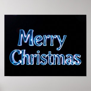 Joyeux Noël Typographie Luxueuse Affiche Papier H4