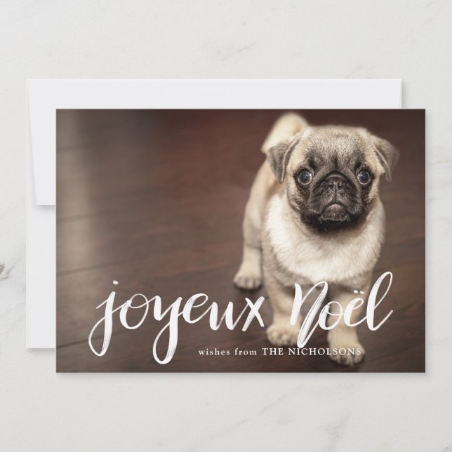 Joyeux Noel Typography | Holiday Photo Card (Front)