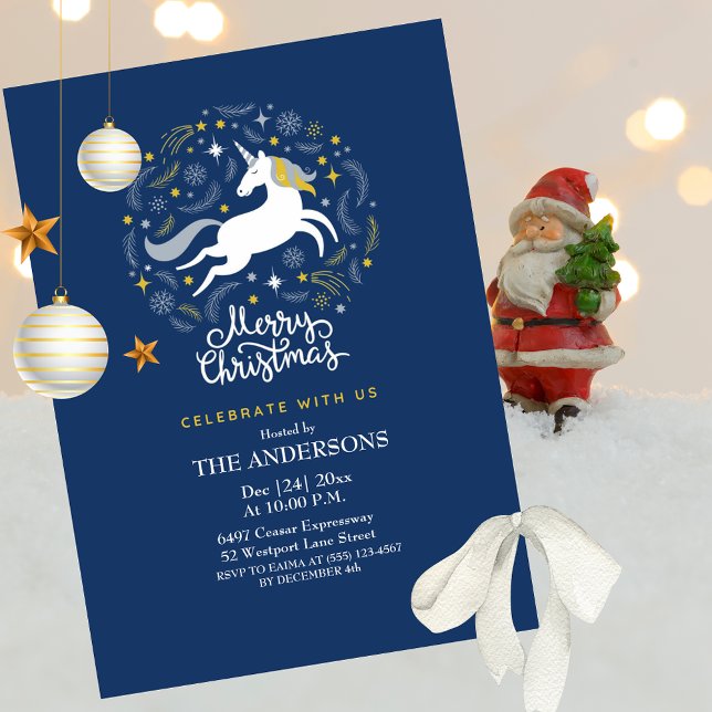 Joyeux Noël Unicorn Invitation (Créateur téléchargé)