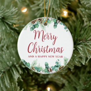 Joyeux Noël vert ornement en céramique