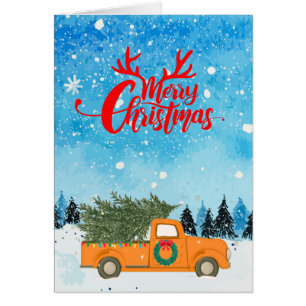 Joyeux Noël! Vieux arbre de Noël du camion de ferm