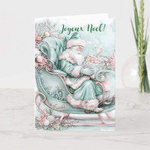 Joyeux Noël Vintage Noël Père Noël Carte pliée