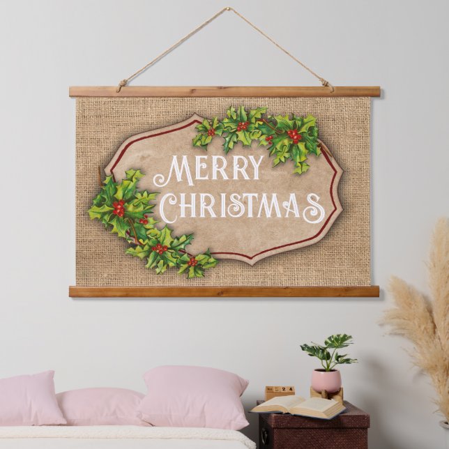 Joyeux Noël Vintage Tapisserie (Chambre à coucher)