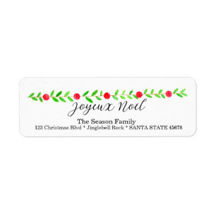 Joyeux Noël, watercolor Christmas banner