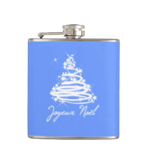 Joyeux Noël with Christmas Tree Hip Flask