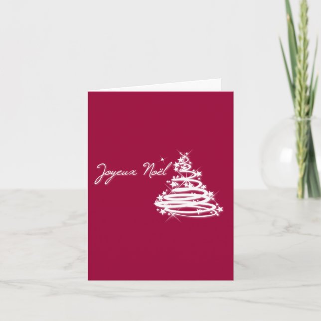 Joyeux Noël with Christmas Tree Holiday Card (Front)