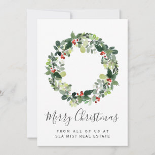 Joyeux Noël Wreath carte d'entreprise pour les fêt