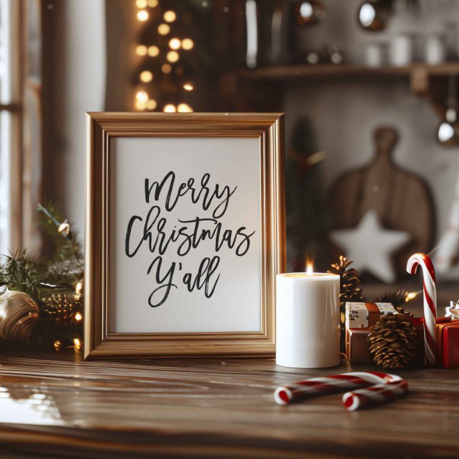 Joyeux Noël Y'all, affiche de décoration de vacanc (Créateur téléchargé)