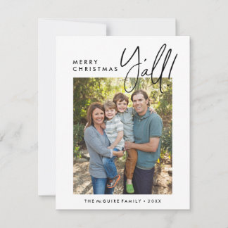 Joyeux Noël Y'all Carte photo de vacances