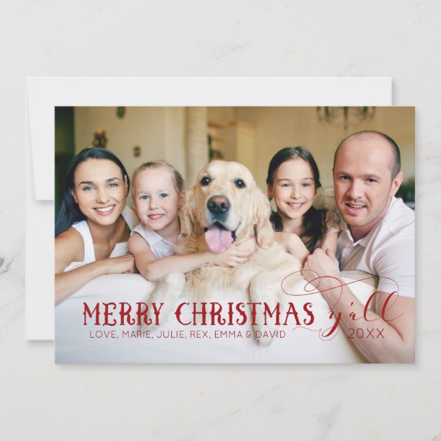 Joyeux Noël Y'All - Carte Photo Famille (Devant)