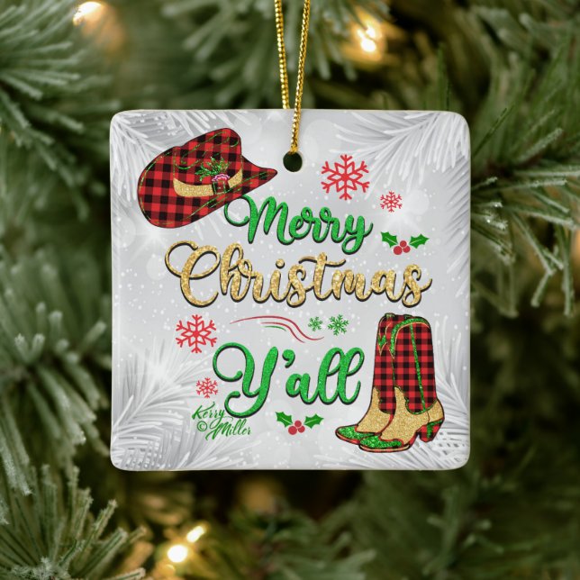 Joyeux Noël Y'all Noël Ornement (Arbre)